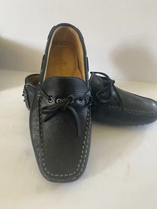 Sandro Moscoloni Driving Moc Loafers Mens 9.5 Black Leather Slip On Casual Shoes - Picture 1 of 9