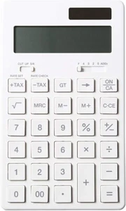 Calculadora de células solares MUJI Japón 12 Digi Blanco KK - 1154 MS - Imagen 1 de 5