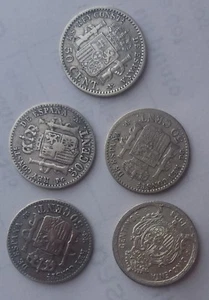 5 monedas de 50 céntimos de 1880 , 1894, 1900  , 1910 y 1926 - Imagen 1 de 2