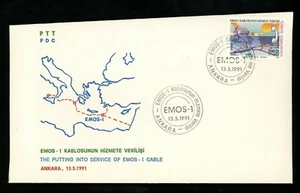 Postal History Turkey FDC #2505 Fiber Optic Cable System 1991 - Picture 1 of 2