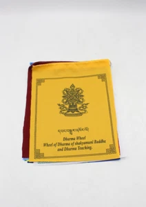 Eight Auspicious Symbols Tibetan Prayer Flags with their Mantra - Picture 1 of 2