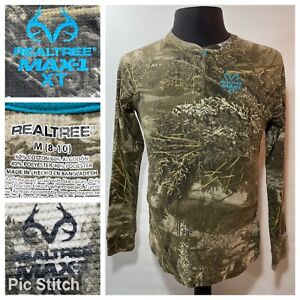 Youth's M (8-10) REALTREE MAX-1 XT Long Sleeve BRUSH Camouflage Sweater Camo