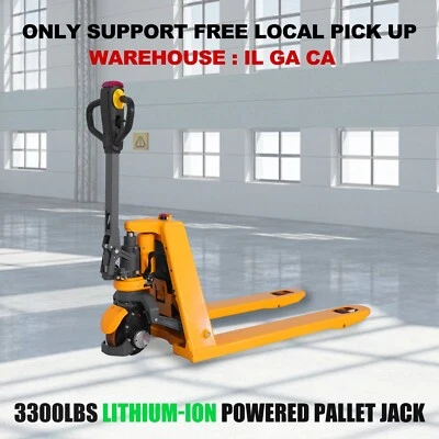 IL GA CA Pick Up-3300lbs Lithium-Ion Powered Electric Pallet Truck Jack 48"X27" - Image 1 of 4