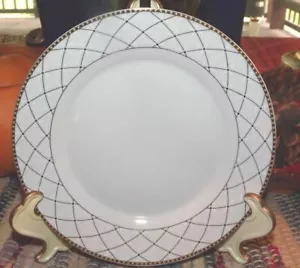 Vintage Fine China Dessert Plate Royalford Dinnerware White with Gold Accents - Picture 1 of 4