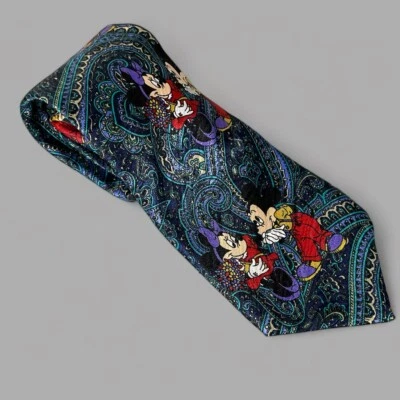 Corbata para el cuello Disney Mickey y Minnie Mouse cachemira púrpura azul rojo para hombre Foto 1 de 4