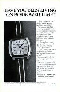 Reloj de pulsera Bulova Accutron 1972 antiguo estampado de colección anuncio regalo único (864) - Imagen 1 de 1