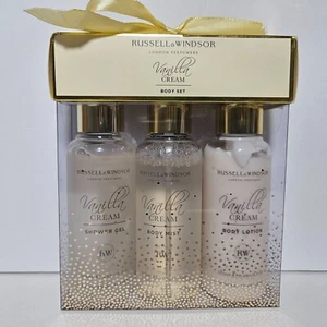 Russell & Windsor Vanilla Cream Gift Set Shower Gel Body Mist & Body Lotion NEW - Picture 1 of 5