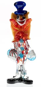 Beschädigtes Murano Glas Clown groß 12 Zoll 2,5 Pfund mit Cadmium Mid Century Italien - Bild 1 von 17