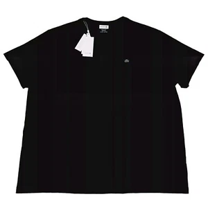 T-shirt Lacoste uomo grande e alta taglia 4XB nera girocollo Pima cotone nuova con etichetta - Foto 1 di 5