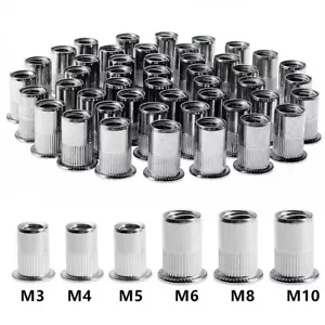 50/10 pezzi dado rivetto in acciaio inox M3-M10 testa piatta dado rivetto - Foto 1 di 18