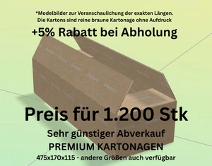 Versandkartons Gr. S, 9.29 L, 1-wellig, 475x170x115mm, 1.1 B GÜNSTIGER ABVERKAUF - Bild 1 von 6