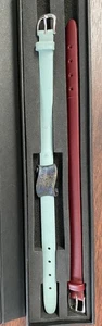 Prerogatives Charm Leather Bracelet Teal and Maroon Friend in Box - Picture 1 of 2