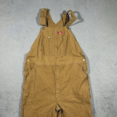 Baberos Dickies para hombre 36X32 ropa de trabajo mono marrón tostado lona utilitaria ver abajo Foto 1 de 4