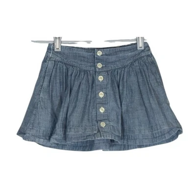Ralph Lauren Kids Cotton Denim Skirt Girls 5 Pockets Button Front Elastic Waist - Image 1 of 4