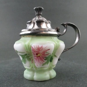 Antique MUSTARD POT - 6 Lobe "Loop & Daisy" - Mt. WASHINGTON art glass - Picture 1 of 8