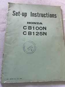 HONDA CB100N CB125N 1978 Set-up Instructions - Picture 1 of 8