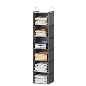 Hanging Closet Organizer and Storage, 6-Shelf Closet Hanging Storage Shelves,... - Picture 1 of 7