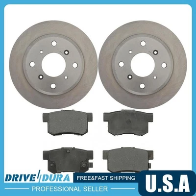 Kit de rotores de disco traseiro e pastilhas de freio compatível com Acura Legend - Imagem 1 de 4