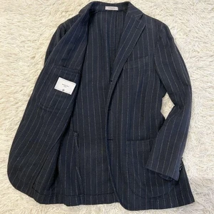 Chaqueta Current Tag BOGLIOLI Uncon K Rayas de Seda Azul Marino - Imagen 1 de 9