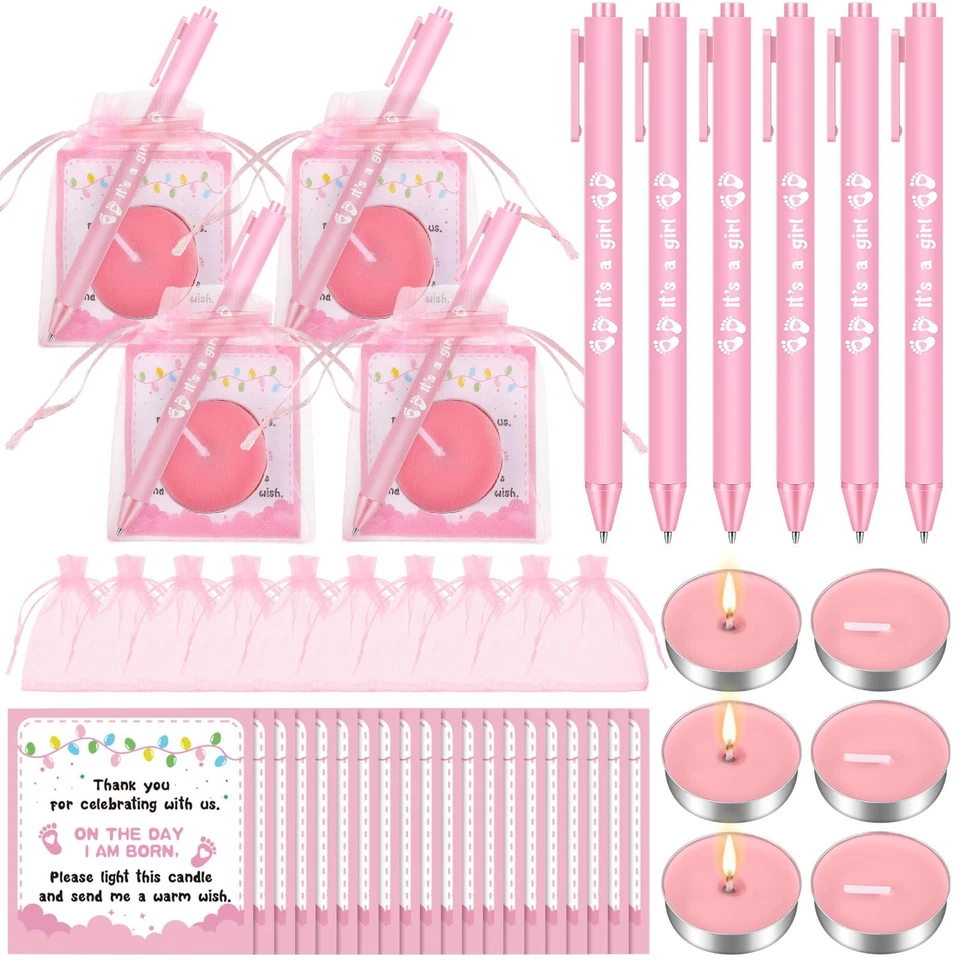 Ctosree 100 Sets Baby Shower Favors for Guests 100 Pcs Baby Shower Candles 100 - Image 1 of 4