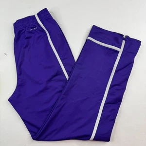 Nike Dri-Fit Mens Medium Purple 100% Polyester Side Zipper Drawstring Pants - Picture 1 of 11
