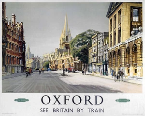 Oxford Broad St. (old rail ad.) mounted print (se ls) REDUCED TO CLEAR - Picture 1 of 1