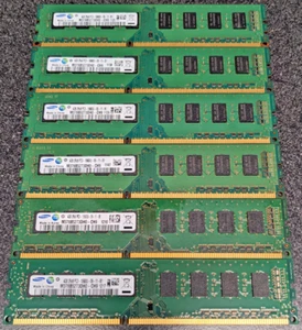 SAMSUNG 24GB (6X4GB) 2RX8 PC3-10600U-09-11-B1 M378B5273DH0-CH9 DESKTOP MEMORY - Picture 1 of 1