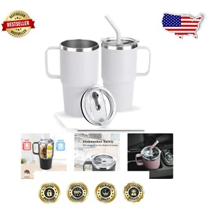 Double Wall Insulated 24 oz Cups with Handle - Perfect for Hot & Cold Drinks - Picture 1 of 9