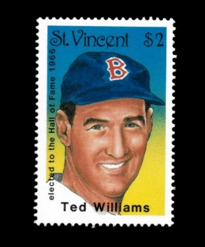St. Vincent 1989 - Ted Williams, Baseball Hall of Fame, MLB - Individual - MNH Cover