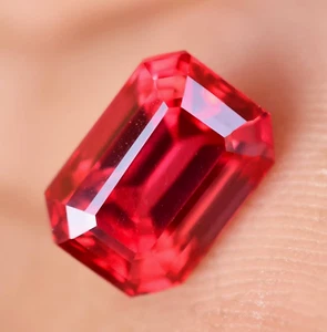 Natural Padparadscha Sapphire 5.90 Ct Emerald Certified FLAWLESS Loose Gemstone - Afbeelding 1 van 7