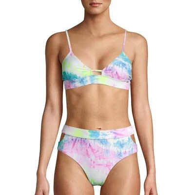 XOXO Women's Open Sides Tie Back Bralette Top & Brief Bottom Swimsuit Set Small - Image 1 of 3