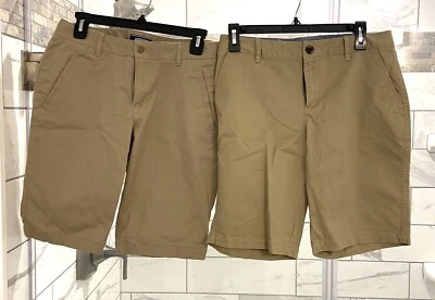 卡其色校服百慕大短裤尺寸 6 Lands End 全新无标签 2 双 — 第 1/4 张图片