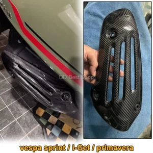 Exhaust Pipe Fiber Carbon Cover Muffler Guard for Sprint 125 150 Iget PRIMAVERA - Picture 1 of 8