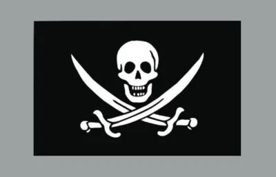 TEXAS HART DESIGNS Jolly Roger Flag Die Cut Glossy Fridge Magnet