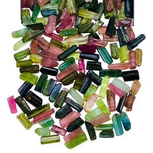 175 Pcs Natural Tourmaline 5.5-10.5mm Multi Color Rough Stick Loose Gemstones - Picture 1 of 8
