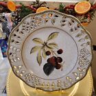 Bombay Company Decorative Only Scalloped Edge Plates Antique Look /Fruits  Pair