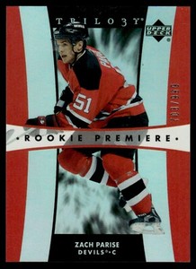 2005-06 Upper Deck Trilogy #198 Zach Parise 703/999 New Jersey Devils