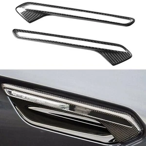 1Paar Auto Echtem Kohlefaser Schwarz Kotflügel Seitenflügel Für BMW M6 F12 F13 - Picture 1 of 6