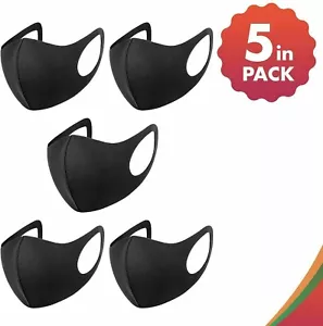 5 X Unisex Face Mask Washable Reusable Breathable Adult Dust Pollution Covering - Picture 1 of 7