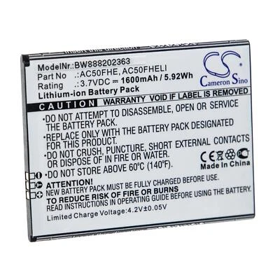 VHBW Batterie pour Archos 50F Helium Lite GX395872 1600mAh