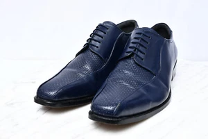 FORTUNE FROM LIBERTY 1123 Navy Leather Men's Lace Up Dress Oxfords Shoes Sz 13 - Picture 1 of 8