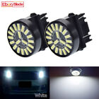 2 x Car LED Lights T25 3157 P27/7W Tail Brake Stop Reverse Lamp White Bulbs 12V