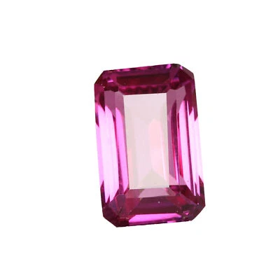 8.00CT Lab Created Emerald Cut Pink Color Brazil Spinel Gemstone Loose - Image 1 of 4