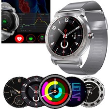 Bluetooth Smart Watch Stainless Steel Band Smartwatch For Men Women Android IOS