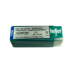 Heller 7.5mm HSS-R Twist Metal Drill Bits 10 Pack Rolled HSS Jobber German Tools - Picture 1 of 1