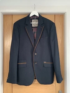 Cavani Herren Blau Twill Blazer Sakko UK 40 Slim Tailored Neu mit Etikett UVP 139,99£ - Bild 1 von 15