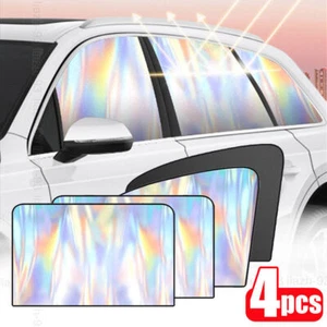 4x Magnetic Car Front Rear Side Window Sun Shade Cover Curtains UV Protective - Imagen 1 de 15