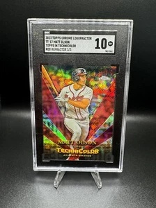 2023 Topps Chrome Logofractor Matt Olson Technicolor Red /5 SGC 10 Braves - Picture 1 of 4