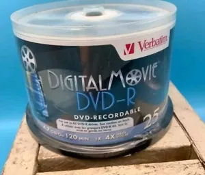 Verbatim Digital Movie DVD+R 25er Pack 4,7 GB/120 Min/4x NEU Factory Sealed - Bild 1 von 3