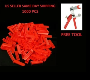 1000 pcs Reusable Flat Tile Leveling System Wedges Wall Floor Spacers FREE TOOL - Picture 1 of 1